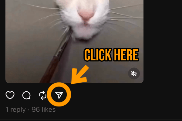 Click share video Threads